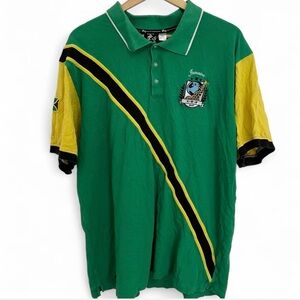 LRG Green and Yellow Polo Shirt with Black Accents